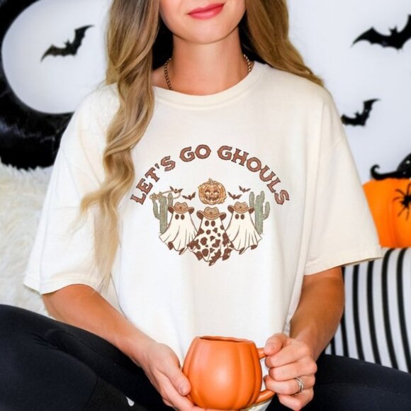 Unbranded Other - Let_s Go Ghouls Western Halloween Ghosties Shirt Cowboy Ghosts Comfort Color Tee